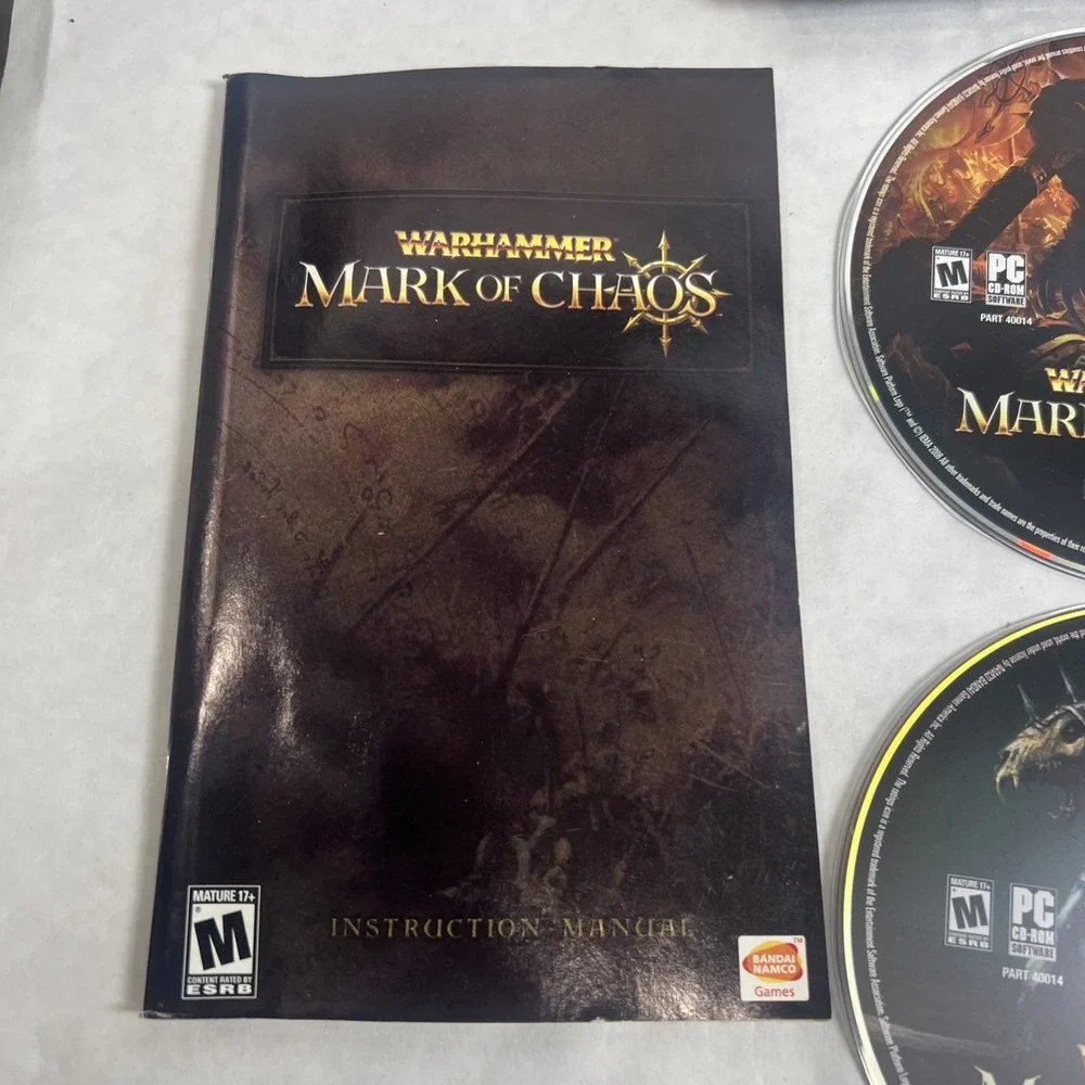 Warhammer Mark of Chaos (PC, 2006) Bandai Namco Complete with‎ Manual CIB